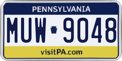 PA license plate MUW9048