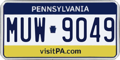 PA license plate MUW9049