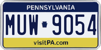 PA license plate MUW9054