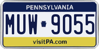 PA license plate MUW9055