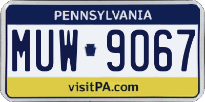 PA license plate MUW9067