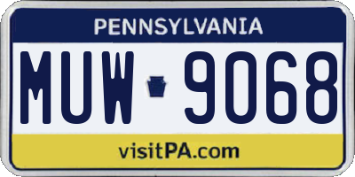 PA license plate MUW9068