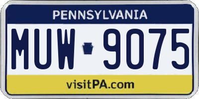 PA license plate MUW9075