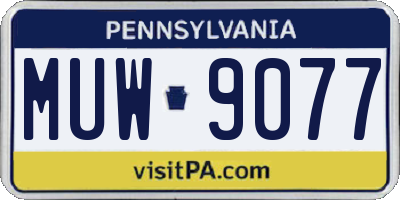 PA license plate MUW9077
