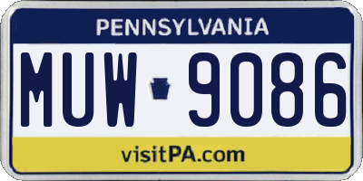 PA license plate MUW9086