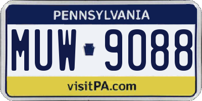 PA license plate MUW9088