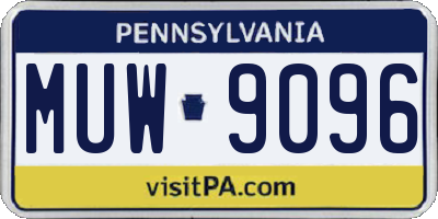 PA license plate MUW9096