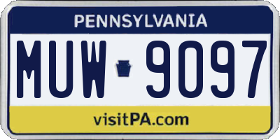 PA license plate MUW9097