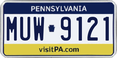 PA license plate MUW9121