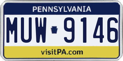 PA license plate MUW9146