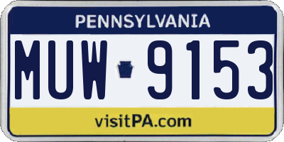 PA license plate MUW9153