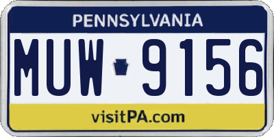 PA license plate MUW9156