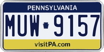 PA license plate MUW9157