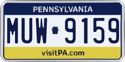 PA license plate MUW9159