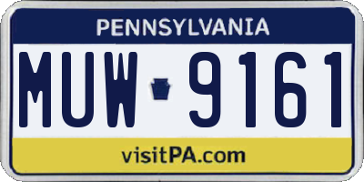 PA license plate MUW9161
