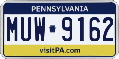 PA license plate MUW9162