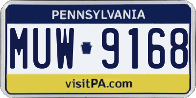 PA license plate MUW9168
