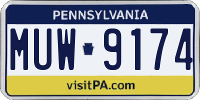PA license plate MUW9174