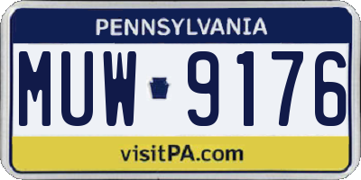 PA license plate MUW9176