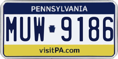 PA license plate MUW9186