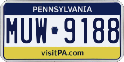 PA license plate MUW9188