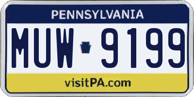 PA license plate MUW9199