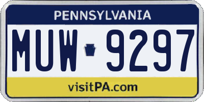 PA license plate MUW9297