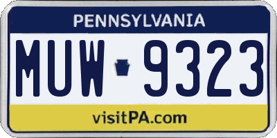 PA license plate MUW9323