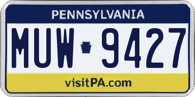 PA license plate MUW9427