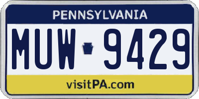 PA license plate MUW9429