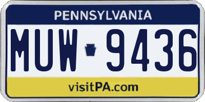 PA license plate MUW9436