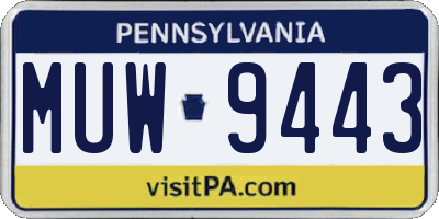 PA license plate MUW9443
