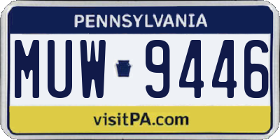 PA license plate MUW9446