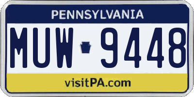 PA license plate MUW9448