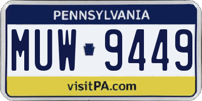 PA license plate MUW9449