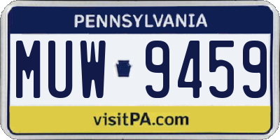 PA license plate MUW9459