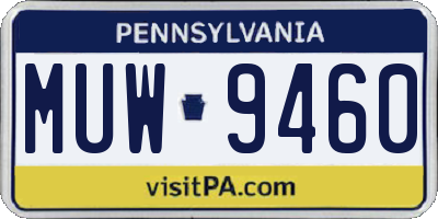PA license plate MUW9460
