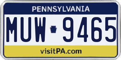 PA license plate MUW9465
