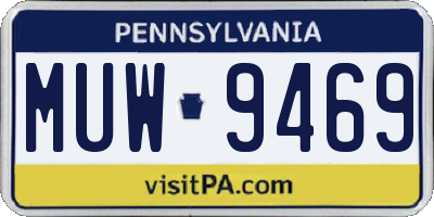PA license plate MUW9469