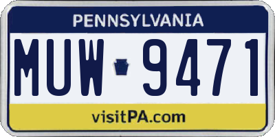 PA license plate MUW9471