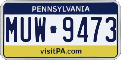PA license plate MUW9473