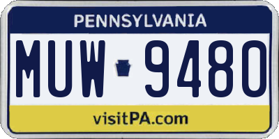 PA license plate MUW9480