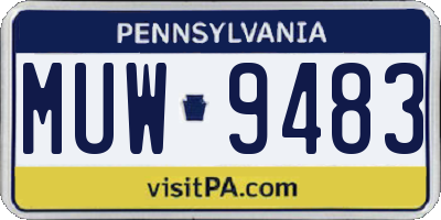 PA license plate MUW9483