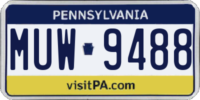 PA license plate MUW9488