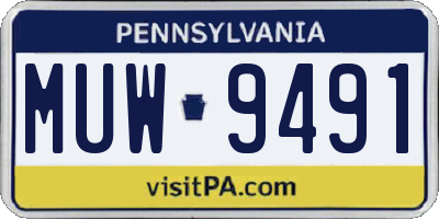 PA license plate MUW9491
