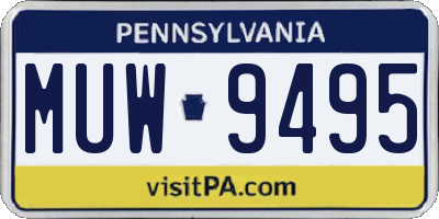 PA license plate MUW9495