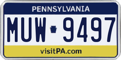 PA license plate MUW9497