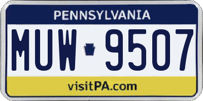 PA license plate MUW9507