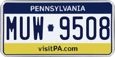 PA license plate MUW9508