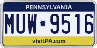 PA license plate MUW9516